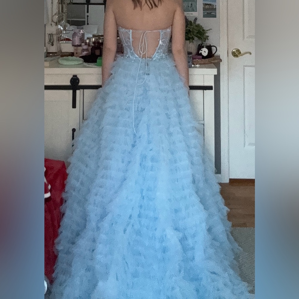 Sherri Hill Light Blue Prom Dress - Picture 9 of 11